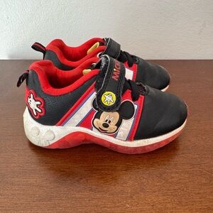 Disney Toddler Black and Red Mickey Mouse Sneakers - Size 8